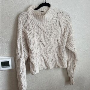 Cozy Cream free people  Cable Knit Sweater
